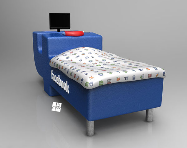เก๋ซะ!! เตียงนอนเฟซบุ๊ก รูปทรงตัวเอฟสีน้ำเงิน - เฟอร์นิเจอร์ - เตียงนอน - เตียงเฟซบุ๊ก - เตียงรูปทรงตัวเอฟ - เตียงสีน้ำเงิน