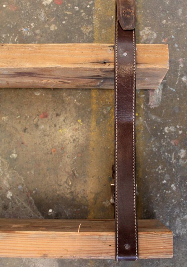 Creative DIY Recycled Leather & Wood Shelf - DIY - Hanging leather shel - Leather & wood shelf