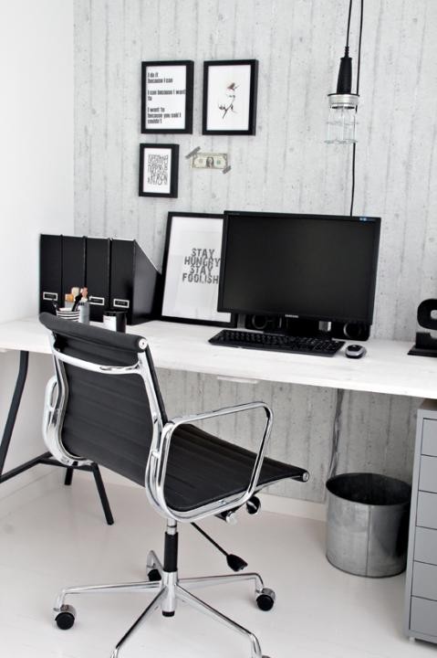 แบบห้องทำงานสวย แต่งโทนสีขาวดำ หรูหรา มีสไตล์ ! - แต่งห้องทำงาน - แบบห้องทำงาน - ห้องทำงานโทนขาวดำ - ตกแต่งห้องทำงาน - แต่งโต๊ะทำงาน