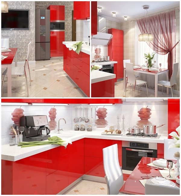 สวยแซ่บ!! ห้องครัวสไตล์โมเดิร์นสีแดงสุดจี๊ด...สวยล้ำสุด ๆ