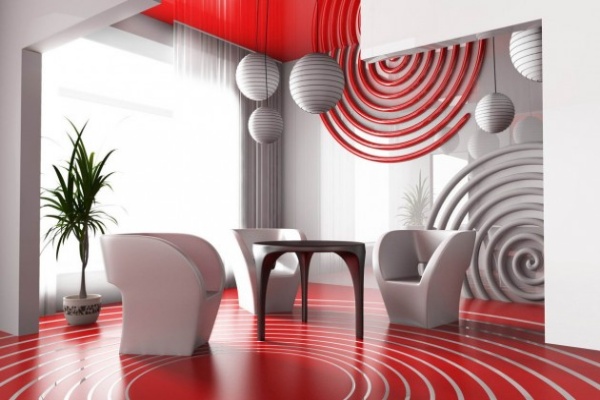 Living Rooms with Red and White for Christmas - Decoration