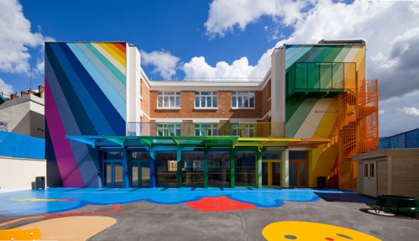 Ecole Maternelle Pajol - Ngôi Trường Cầu Vồng Ở Pháp - Trường học - Thiết kế đẹp - Kiến trúc