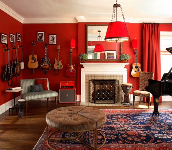 Đầy đam mê với phòng khách theo gam màu đỏ - Thiết kế - Phòng khách - Trang trí