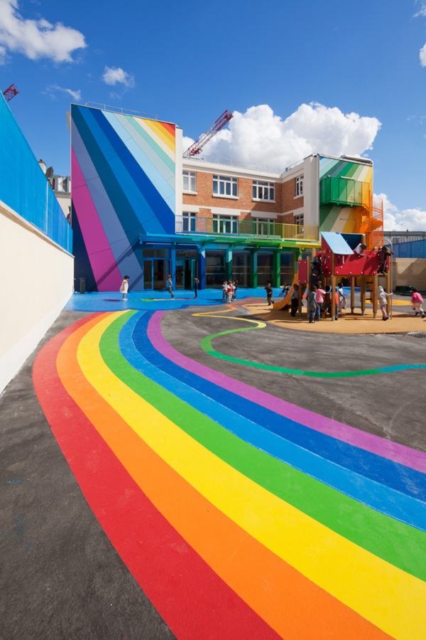 Ecole Maternelle Pajol - Ngôi Trường Cầu Vồng Ở Pháp - Trường học - Thiết kế đẹp - Kiến trúc
