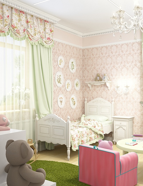 ห้องนอนเด็กผู้หญิงสีชมพู-เขียว ตกแต่งในธีมเจ้าหญิง น่ารักสุด ๆ - ห้องเด็ก - เฟอร์นิเจอร์ - ตกแต่ง - ห้องนอนเด็ก - ห้องเด็กผู้หญิง - แต่งห้องเด็กสีหวาน