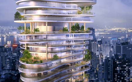 Unusual Sky Scraper with Gardens, China - Design