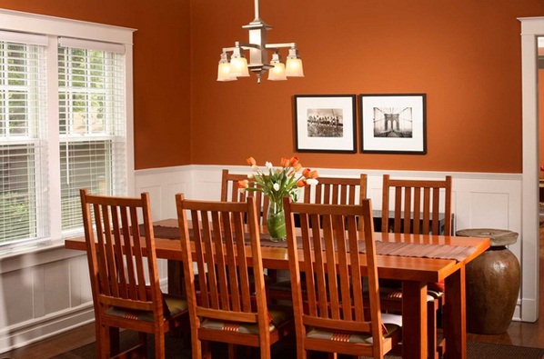 Bắt mắt với phòng ăn màu cam nổi bật - Thiết kế - Phòng ăn