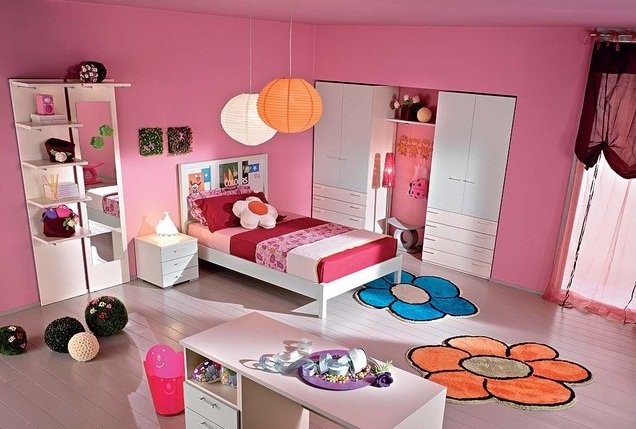 ห้องเด็กแสนน่ารัก สีสันสดใส เหมาะสำหรับลูกสาว