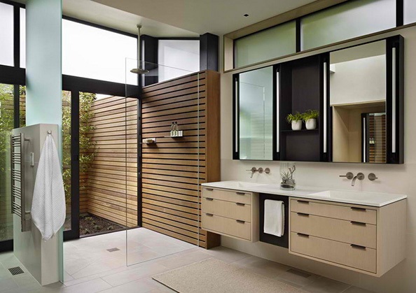Phòng tắm hiện đại với hai màu đen & trắng - Thiết kế - Phòng tắm