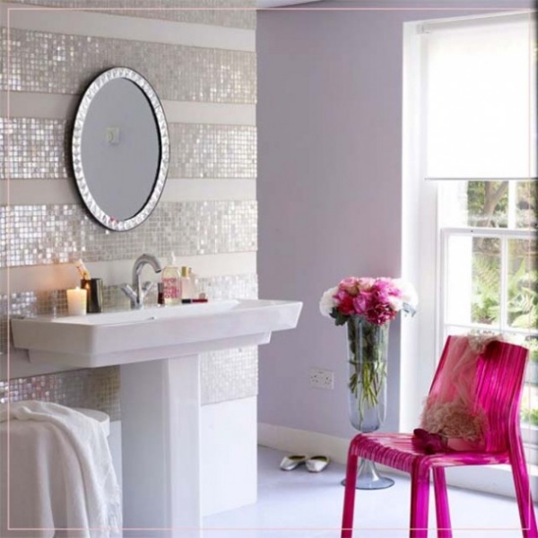 Phòng tắm quyến rũ hơn với bức tường lấp lánh - Gạch - Trang trí