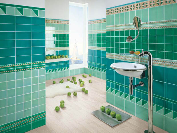 แต่งห้องน้ำ สวย สดใส ด้วยกระเบื้องหลากสี - แต่งห้องน้ำ - ห้องน้ำสวย - กระเบื้องหลากสี - ลวดลายกระเบื้อง - ไอเดีย
