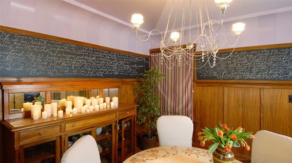 Phòng ăn được trang trí với chalkboard