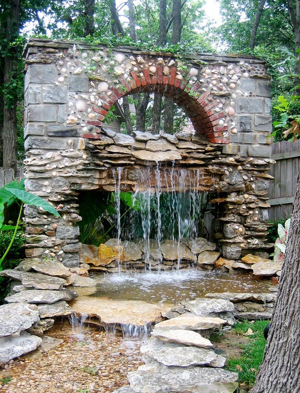 Thư thái đầu óc với thác nước trong vườn - Ngoài trời - Thác nước - Phong Thuỷ