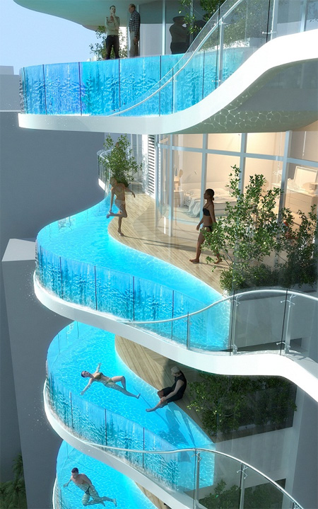 Amazing Balcony Swimming Pool - Design - Ideas - Swimming Pool - Commercial Design - Interior Design - James Law - Building