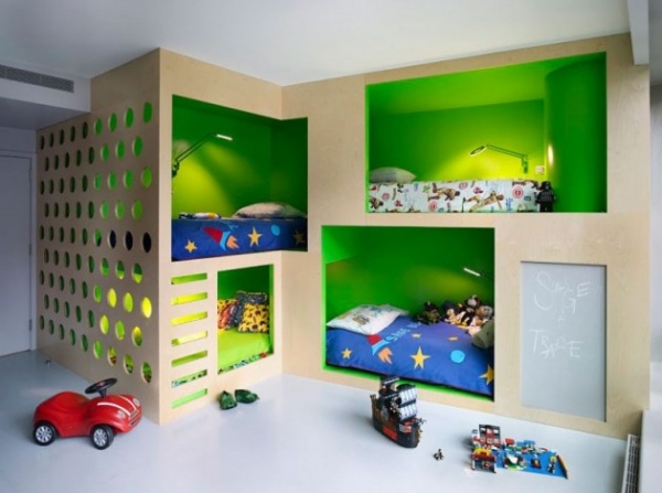 Phòng ngủ cho bé dịu mát với gam màu xanh lá - Thiết kế - Phòng trẻ em