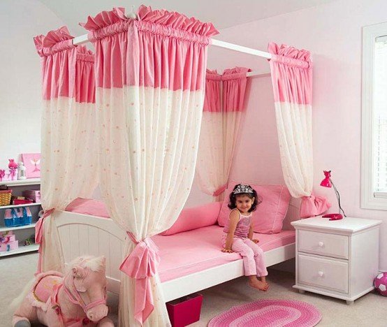ห้องนอนเด็กผู้หญิง สีชมพูหวานๆ