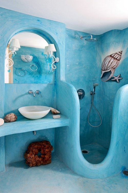 Trang trí phòng tắm với nguồn cảm hứng từ biển.