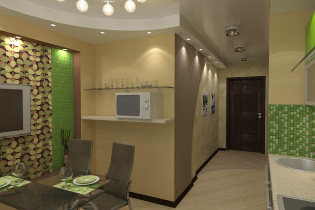 แบบห้องครัว 3D สวยดูดีด้วยกระเบื้องโมเสคสีเขียว แสนลงตัว - ตกแต่งบ้าน - ห้องทานอาหาร - ห้องครัว - 3 D - กระเบื้องโมเสค - สีเขียว