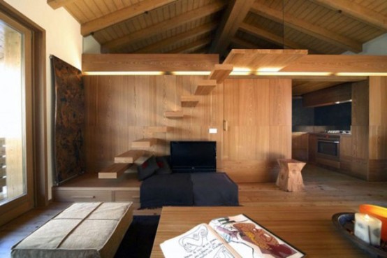 Căn hộ gỗ mang đậm nét bình dị với nhiều tầng độc đáo - Trang trí - Nội thất - Ý tưởng - Thiết kế đẹp - Nhà thiết kế - Nhà đẹp - Căn hộ - Campodolcino - Ý - Gianlaco Fanetti - Fanetti Studio