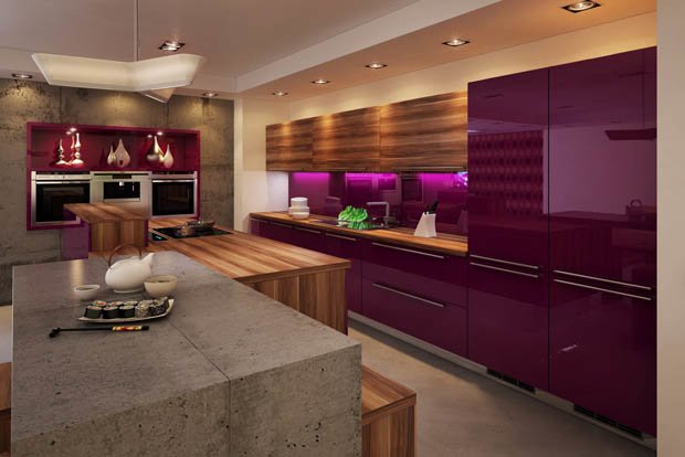 แบบห้องครัวสีม่วงแจ่ม สวยเดิร์น โดดเด่นทรงเสน่ห์ !!