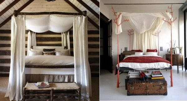 Romantikus hálószobák baldachinos ággyal