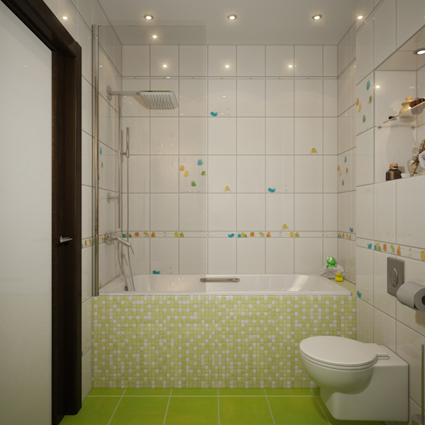 ห้องน้ำสำหรับเด็ก ตกแต่งสวยสดใส น่ารัก! - ห้องน้ำ - ห้องน้ำเด็ก - ตกแต่งห้องน้ำ - ห้องน้ำเด็กสีเขียว - กระเบื้องลายการ์ตูน - กระเบื้องสีเขียวนีออ