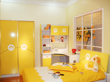 ห้องนอนเด็กสีเหลือง