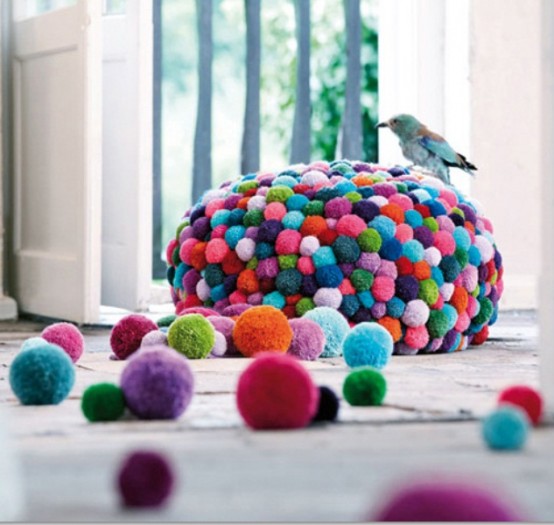 Ngôi nhà dễ thương với quả bóng bông pompom - Đồ trang trí - Ý tưởng - Trang trí