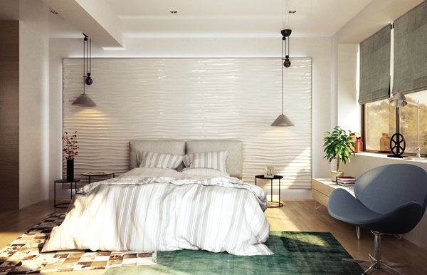 แบบห้องนอนสวย รับแสงแดดอุ่น ๆ ยามเช้าสไตล์คอนเทมโพรารี