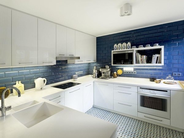 แต่งห้องครัวธีมสีขาว-น้ำเงิน สำหรับแม่บ้านยุคใหม่!