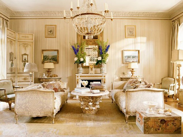 Phòng khách sang trọng mang phong cách Pháp - Thiết kế - Trang trí - Phòng khách