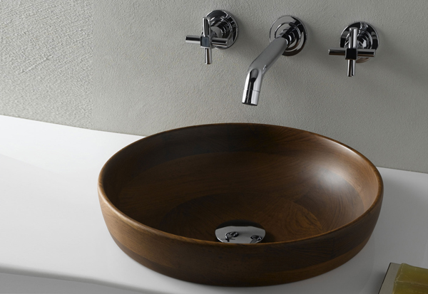 Phòng tắm tinh tế với bồn rửa mặt bằng gỗ - Bồn rửa mặt - Phòng tắm - Thiết kế