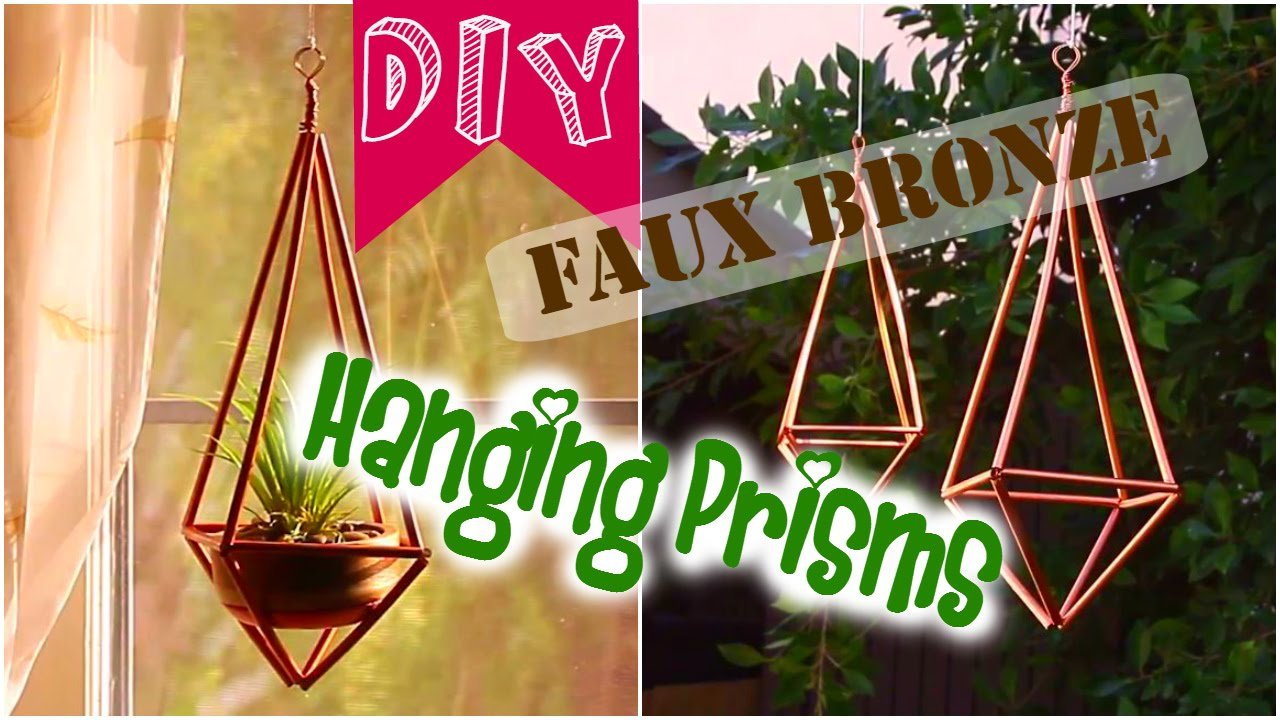 DIY Faux Bronze Hanging Prisms