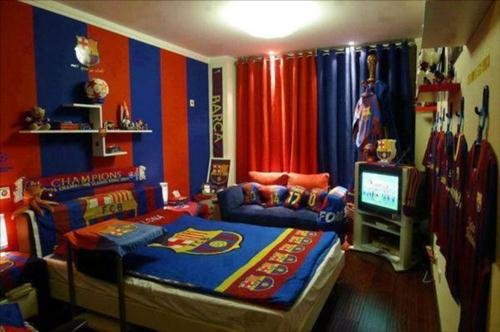 Phòng ngủ theo phong cách bóng đá dành cho bé trai