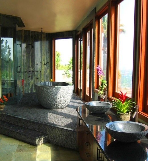 Thiết kế phòng tắm tươi mát mang phong cách nhiệt đới