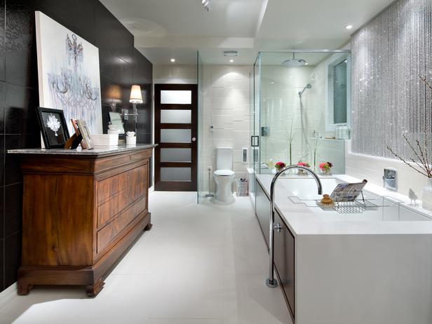 Phòng tắm sang trọng với tông màu trăn-den - Trắng & Đen - Trang trí - Ý tưởng - Nội thất - Thiết kế đẹp - Phòng tắm