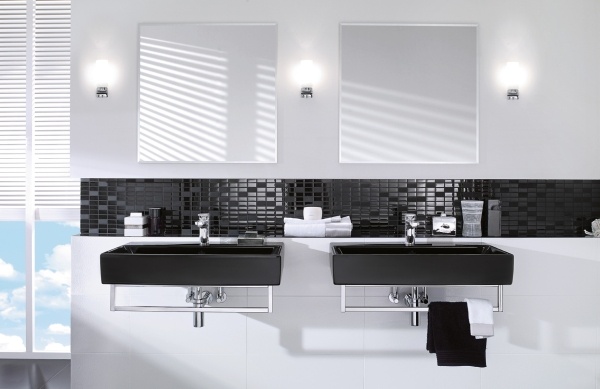 Phòng tắm màu đen và trắng tuyệt đẹp