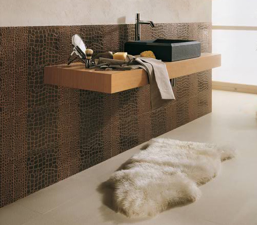Give your bathroom a wild makeover with Petaracer’s croc skin tiles - tiles - bathroom - Petracer