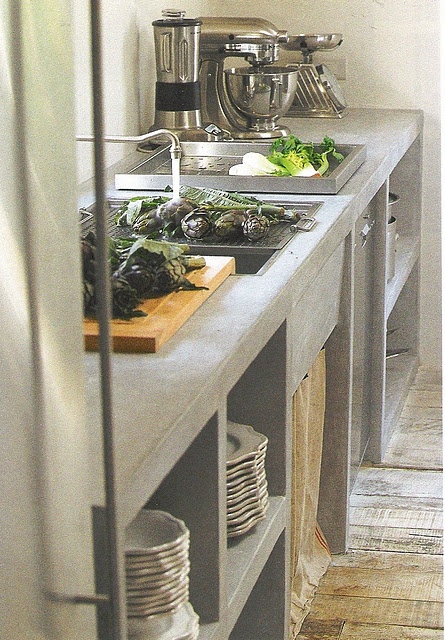 Khác lạ với thiết kế đảo bếp làm từ bê tông - Đảo bếp - Thiết kế - Nhà bếp