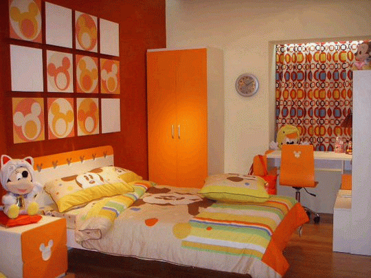 ห้องนอนเด็ก สีส้ม