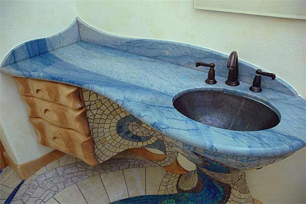 Thiết kế phòng tắm Mosaic độc đáo. - Phòng tắm - Đá lát - Xây dựng