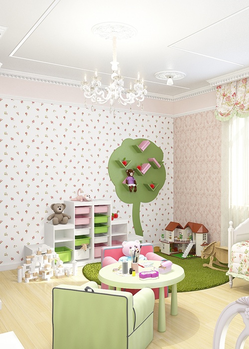 ห้องนอนเด็กผู้หญิงสีชมพู-เขียว ตกแต่งในธีมเจ้าหญิง น่ารักสุด ๆ - ห้องเด็ก - เฟอร์นิเจอร์ - ตกแต่ง - ห้องนอนเด็ก - ห้องเด็กผู้หญิง - แต่งห้องเด็กสีหวาน