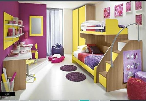 Phòng ngủ sắc màu cùng giường tầng cho bé yêu