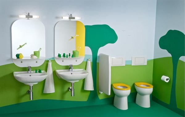 Thiết kế phòng tắm dễ thương dành cho bé