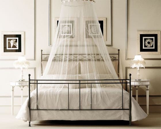 Phòng ngủ thêm lãng mạn với giường canopy