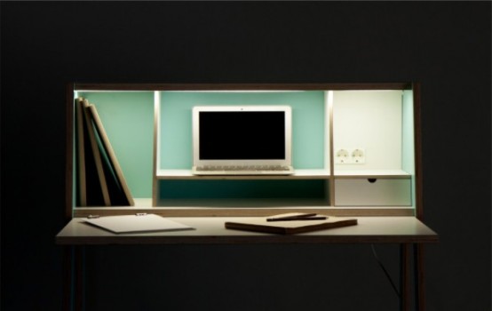 Bàn làm việc tại nhà thông minh Cabinet-desk - Trang trí - Ý tưởng - Nội thất - Thiết kế - Thiết kế đẹp - Bàn - Bàn làm việc - NTK Laura Petraitytė
