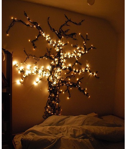 Romantic Bedroom With Christmas Lights - Decoration - Christmas Lights - Lightings - Bedroom - Ideas