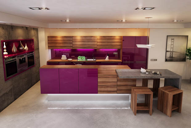 แบบห้องครัวสีม่วงแจ่ม สวยเดิร์น โดดเด่นทรงเสน่ห์ !! - ห้องครัว - ครัวสีม่วง - แบบห้องครัวสีสด - ห้องครัวสีม่วง - ตกแต่งห้องครัว