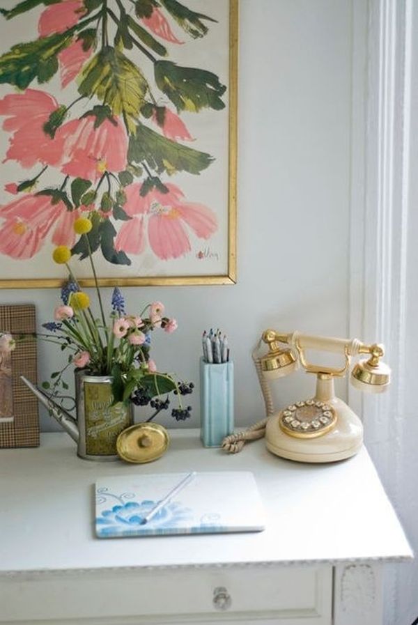 Phòng làm việc thêm  đẹp với màu vàng và màu hồng phấn - Trang trí - Ý tưởng - Phòng làm việc