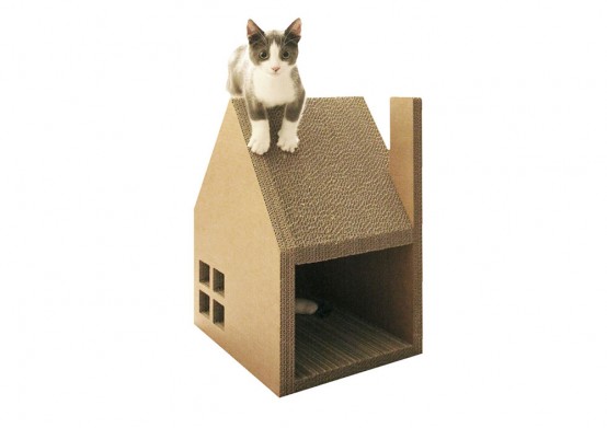 Ngộ nghĩnh với ngôi nhà Krabhuis làm từ bìa cứng cho mèo - Trang trí - Thiết kế - Nhà cho mèo